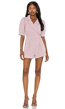 7 For All Mankind Seamed Romper in Soft Lavender from Revolve.com | Revolve Clothing (Global)