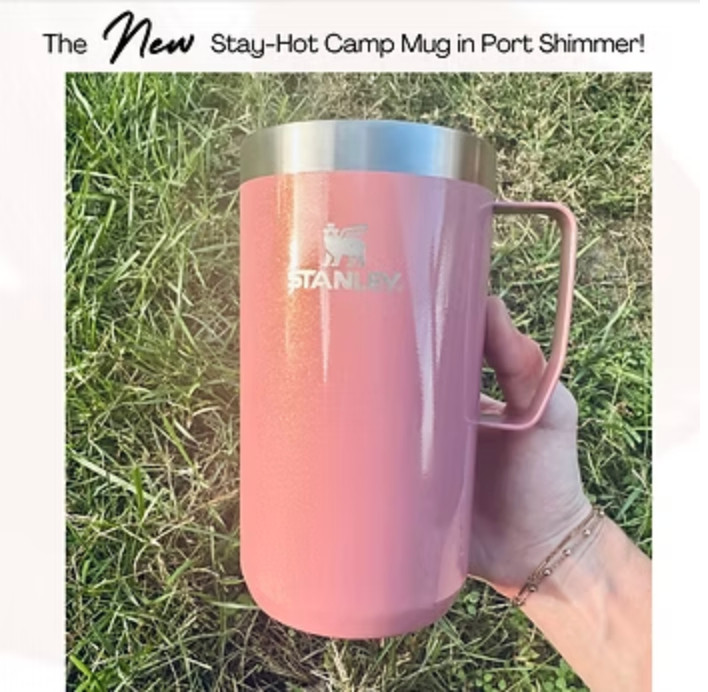 #ad ☕️🔥 Ohhh this one’s GOOD!! The NEW Stanley Stay-Hot Camp Mug just dropped in the Holiday Hideway Omni Line!! And it’s everything your early morning soccer games, road trips, and cozy fire nights need! 🙌 Whether you’re on the sidelines, in the backyard, or living your best chill life by the fire… this 24oz. mug delivers! 🩷 Grab your fave color in this new shimmery line!
@Stanley_Brand #Stanley1913Partner
 

 