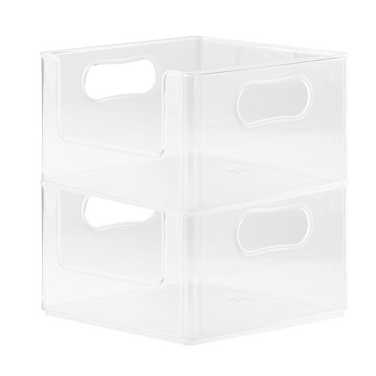 The Home Edit Everything: Stacking Bin, Pack of 1 or 2, 10” x 10” x 6” Plastic Modular Stor... | Walmart (US)