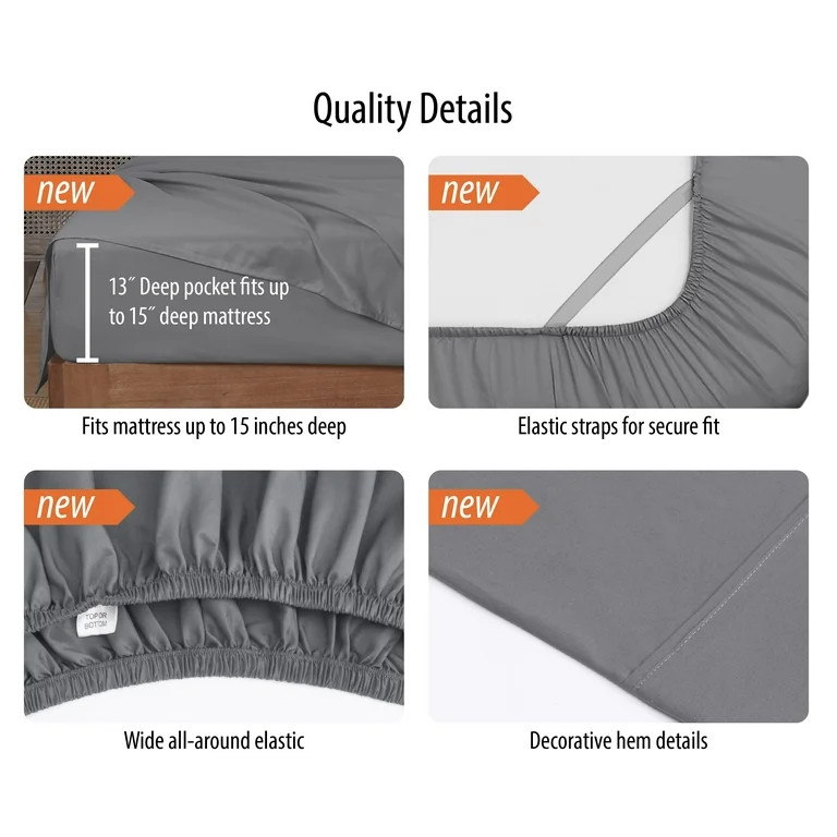 Mainstays Super Soft Brushed Microfiber Bed Sheet Set, Caffeine Brown, King, 4 Piece | Walmart (US)