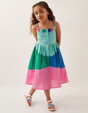 Strappy Applique Floral Colourblock Dress Blue | Monsoon (UK)