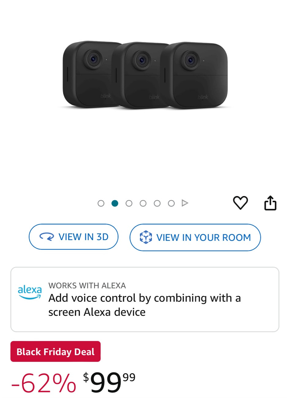 If you’ve been eyeing home security, blink camera are on sale for Black Friday! Get a 3 set for only $99

#LTKCyberWeek #LTKSeasonal #LTKFindsUnder100