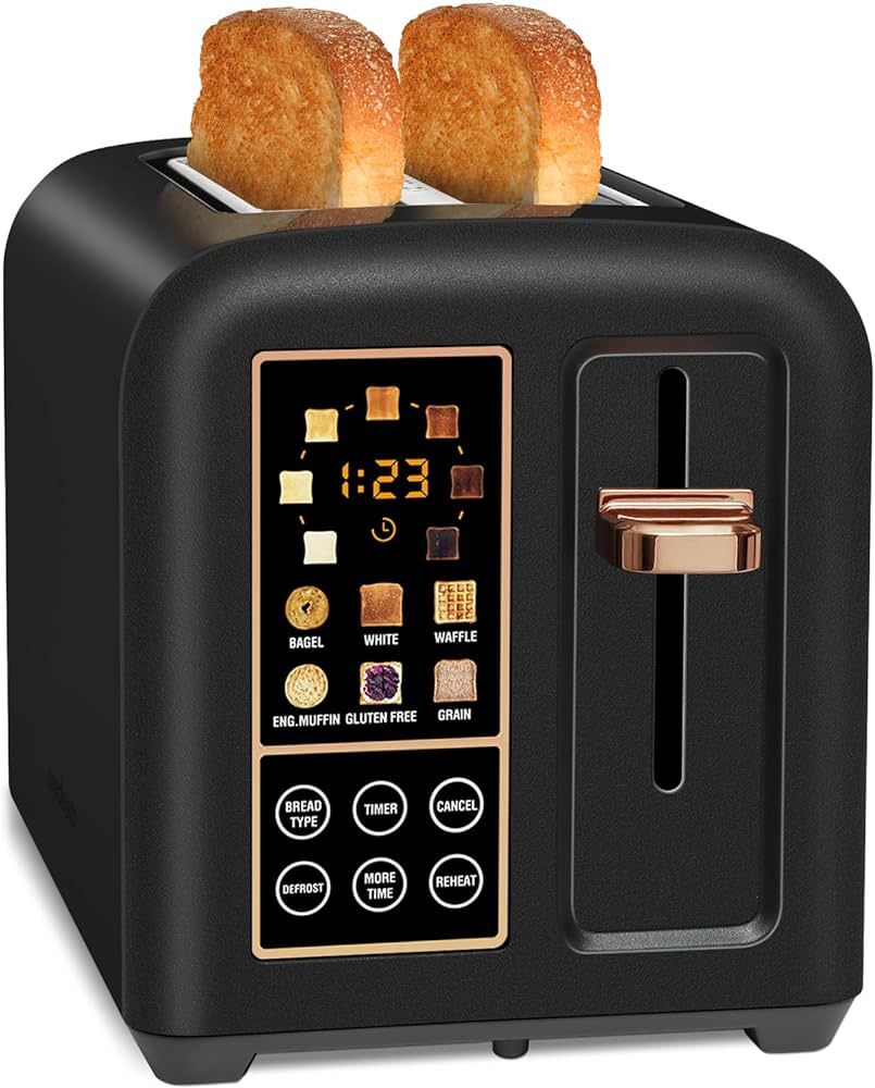 SEEDEEM Toaster 2 Slice, Stainless Toaster LCD Display&Touch Button, 50% Faster Heating Speed, 1.... | Amazon (US)