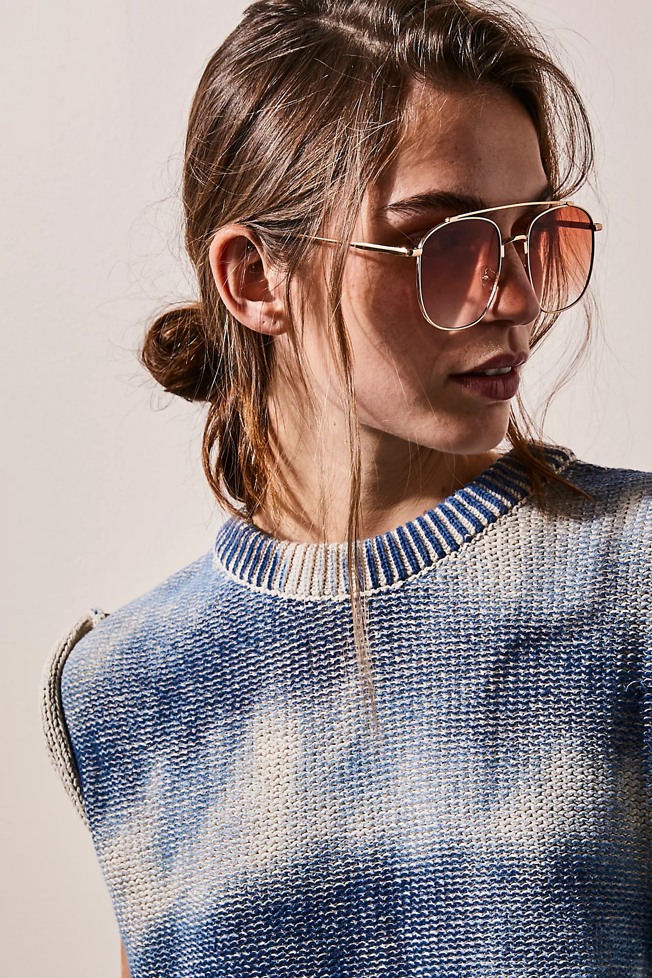 Georgiana Aviator Sunglasses | Free People (Global - UK&FR Excluded)