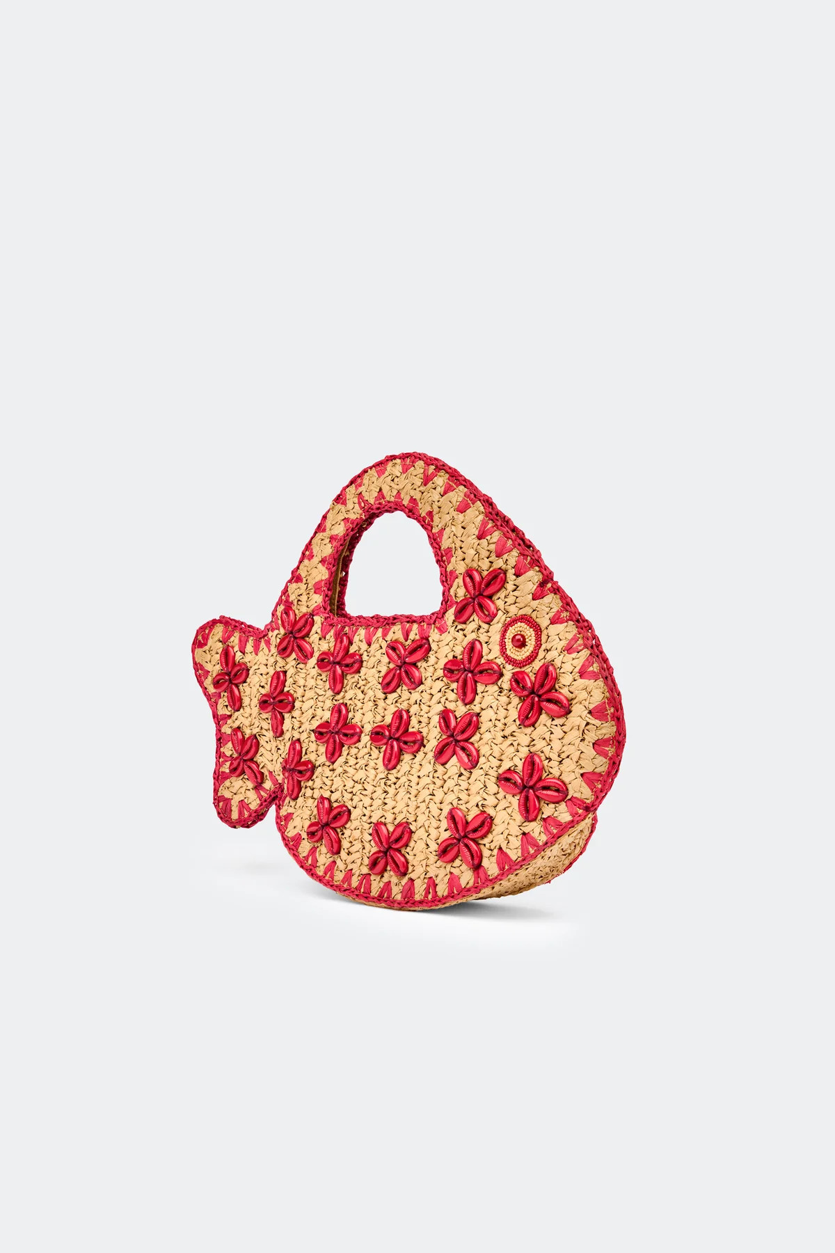 Puka Fish Bag In Natural/Burgundy | Simon Miller