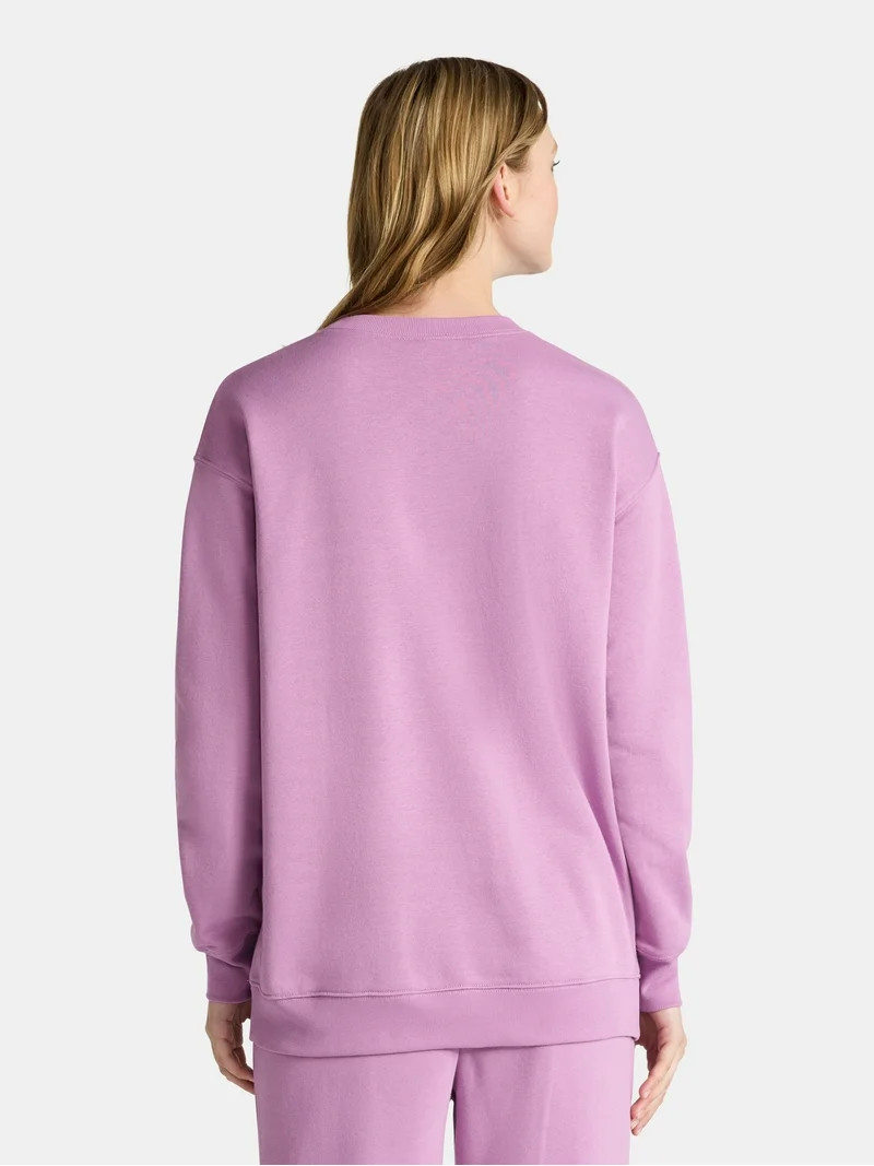 No Boundaries Fleece Oversized Sweatshirt with Long Sleeves, Women’s | Walmart (US)