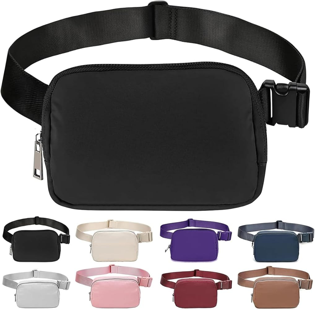 Bomvabe Black Fanny Pack for Women, 1L Mini Belt Bag with Adjustable Strap 32" to 51", Small Wais... | Amazon (CA)