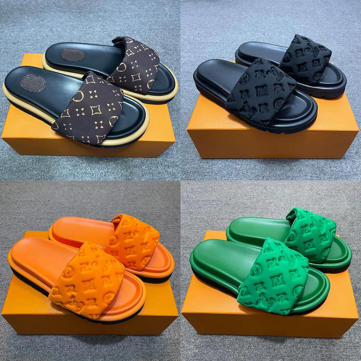 10a top quality summer Slippers luxury Designer sunny beach sandal Pillow Pool slides vintage sho... | DHGate