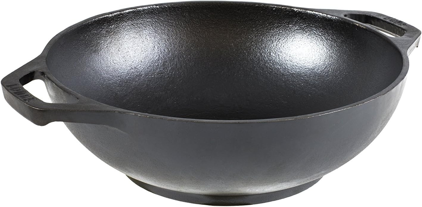 Lodge 9 Inch Cast Iron Mini Wok w/ Loop Handles | Amazon (US)