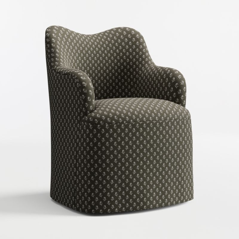 Paloma Upholstered Swivel Dining Chair | Crate & Barrel
