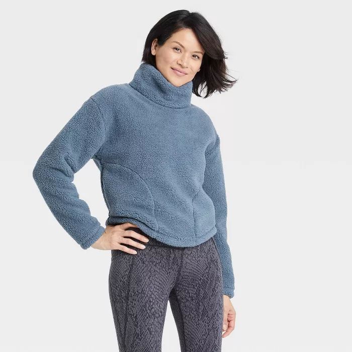 Women's Cozy Cowl Neck Pullover Sweatshirt - All in Motion™ | Target