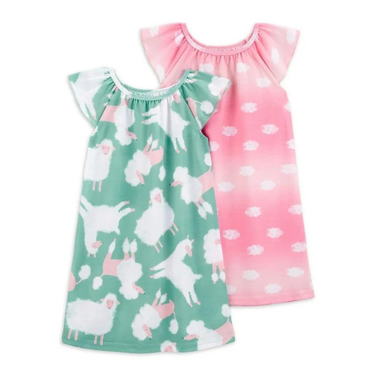 Carter's Child of Mine Toddler Girl Pajama Gown, 2-Pack, Sizes 2T-5T | Walmart (US)