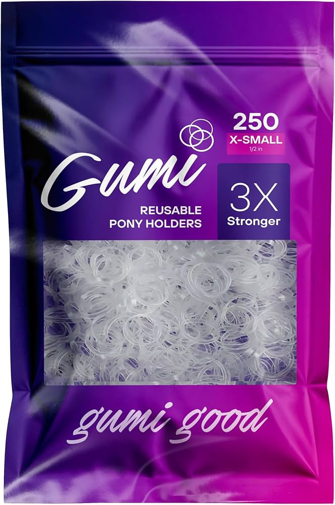 Gumi good Clear Elastics 1/2 inch Hair Band Extra Small for Thick or Thin Hair | Amazon (US)