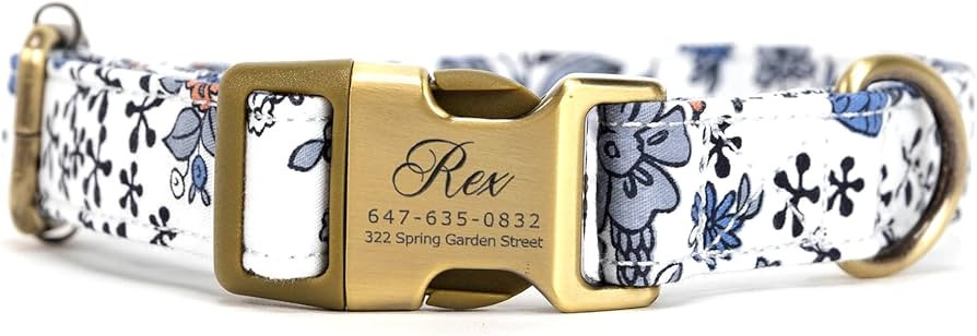 Personalized Dog Collar with Name and Phone Number Engraved,Adjustable Custom Puppy Collar,Organi... | Amazon (US)