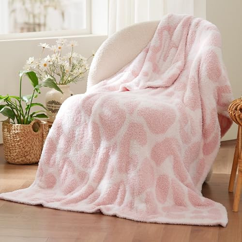 Bedsure Leopard Throw Blanket for Couch, Knit Plush Throw Blanket - Super Soft, Cozy & Warm GentleSoft, Breathable & Lightweight for Bed & Sofa, Leopard Pink, 60x80 Inches | Amazon (US)