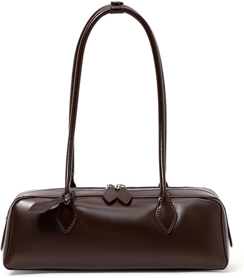 Genuine leather, single shoulder, retro-style, long-shaped pillow, casual wallet, purse, shoulder... | Amazon (US)