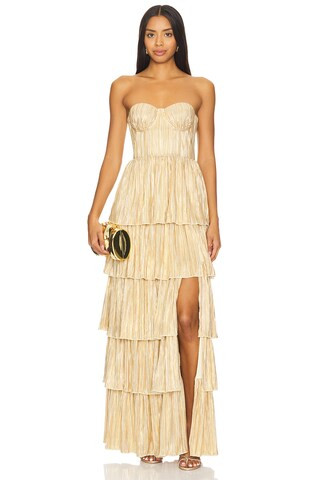 Lovers and Friends Hattie Gown in Gold from Revolve.com | Revolve Clothing (Global)