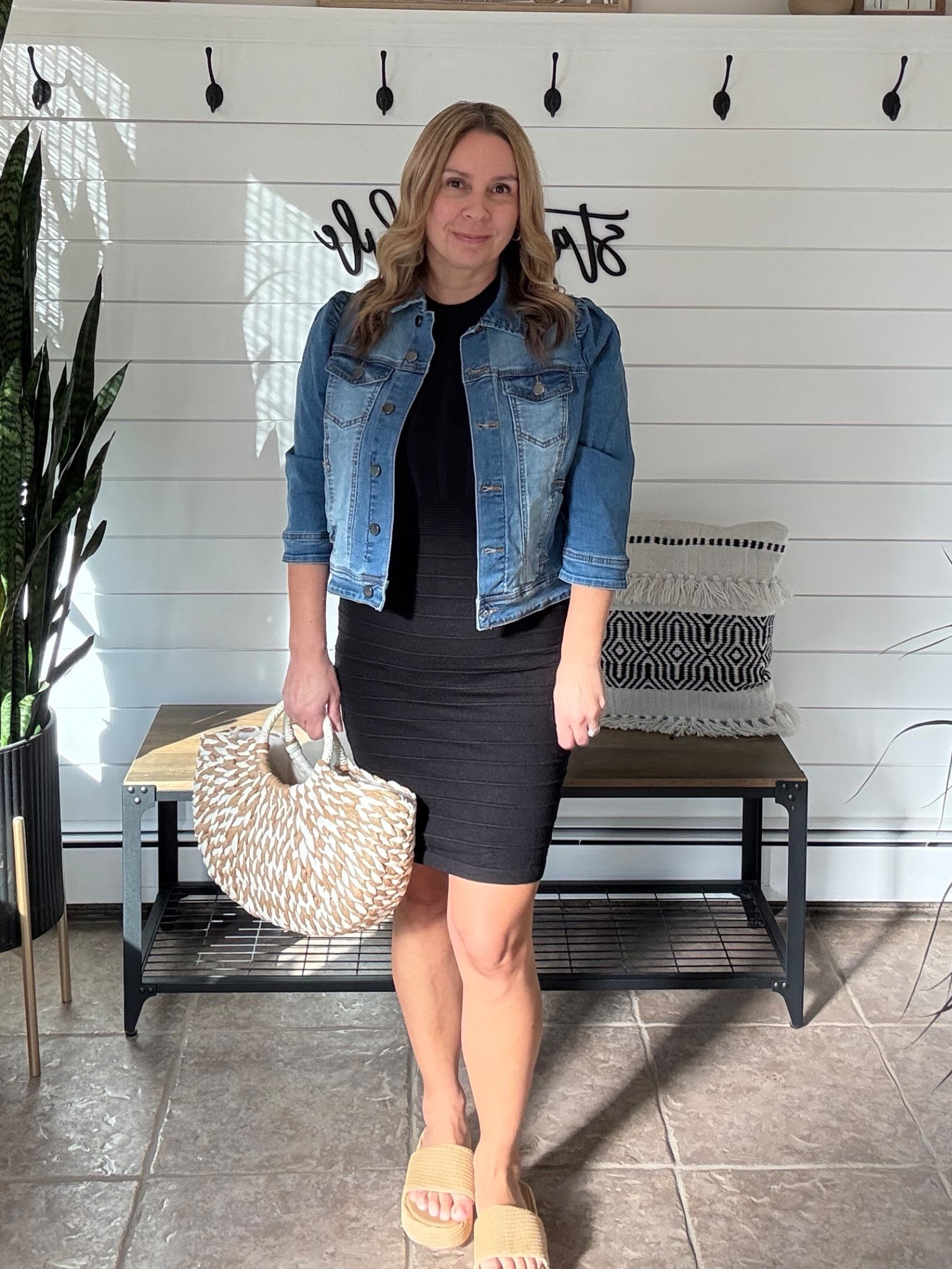 Spring outfit idea I’m wearing a medium dress and large denim jacket 

#LTKMidsize #LTKOver40 #LTKTravel