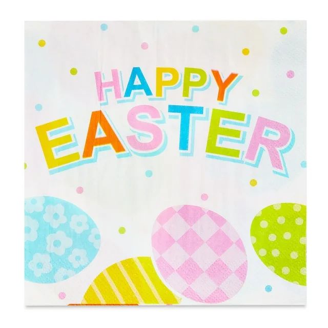Happy Easter Multicolor Paper Napkins, 16 Count, 6.5", by Way To Celebrate | Walmart (US)