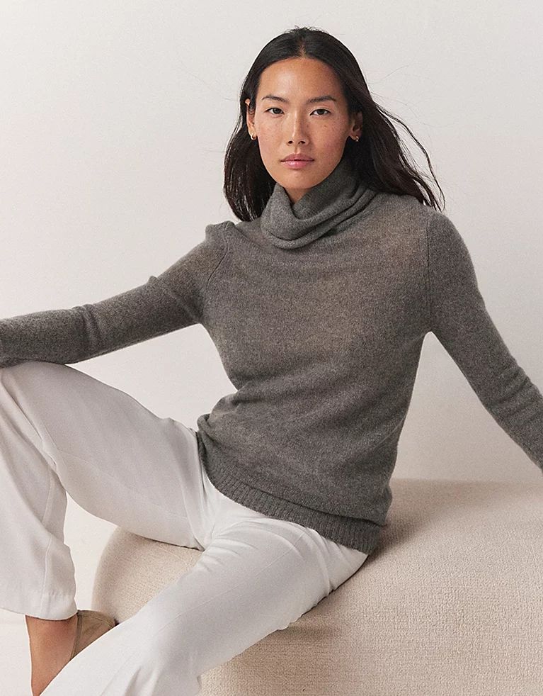 Cashmere Layering Funnel Neck Jumper | The White Company (UK)