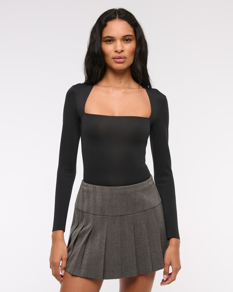 The A&F Ava Long-Sleeve Sculpt Matte Bodysuit | Abercrombie & Fitch (US)