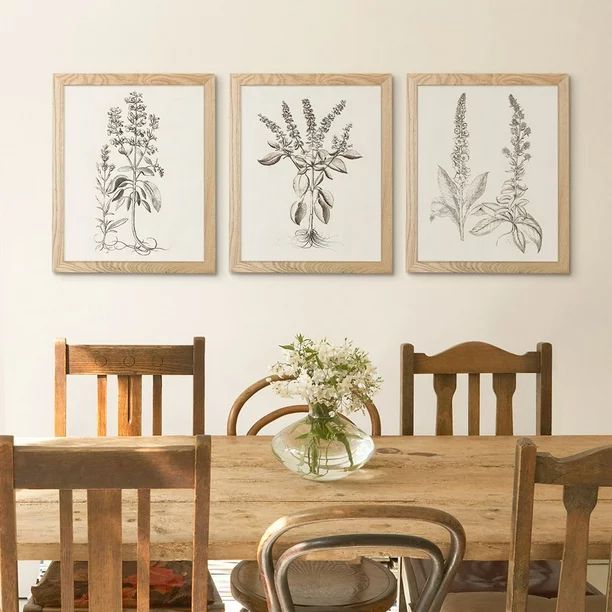 My Texas House - Sepia Besler Botanicals Framed Wall Art Print Set - 11x14 - Walmart.com | Walmart (US)