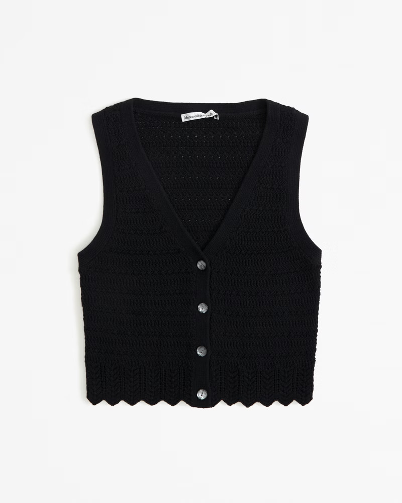 Women's Crochet Vest | Women's Tops | Abercrombie.com | Abercrombie & Fitch (US)