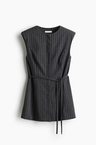 H & M - Tie-belt waistcoat - Grey | H&M (UK, MY, IN, SG, PH, TW, HK)