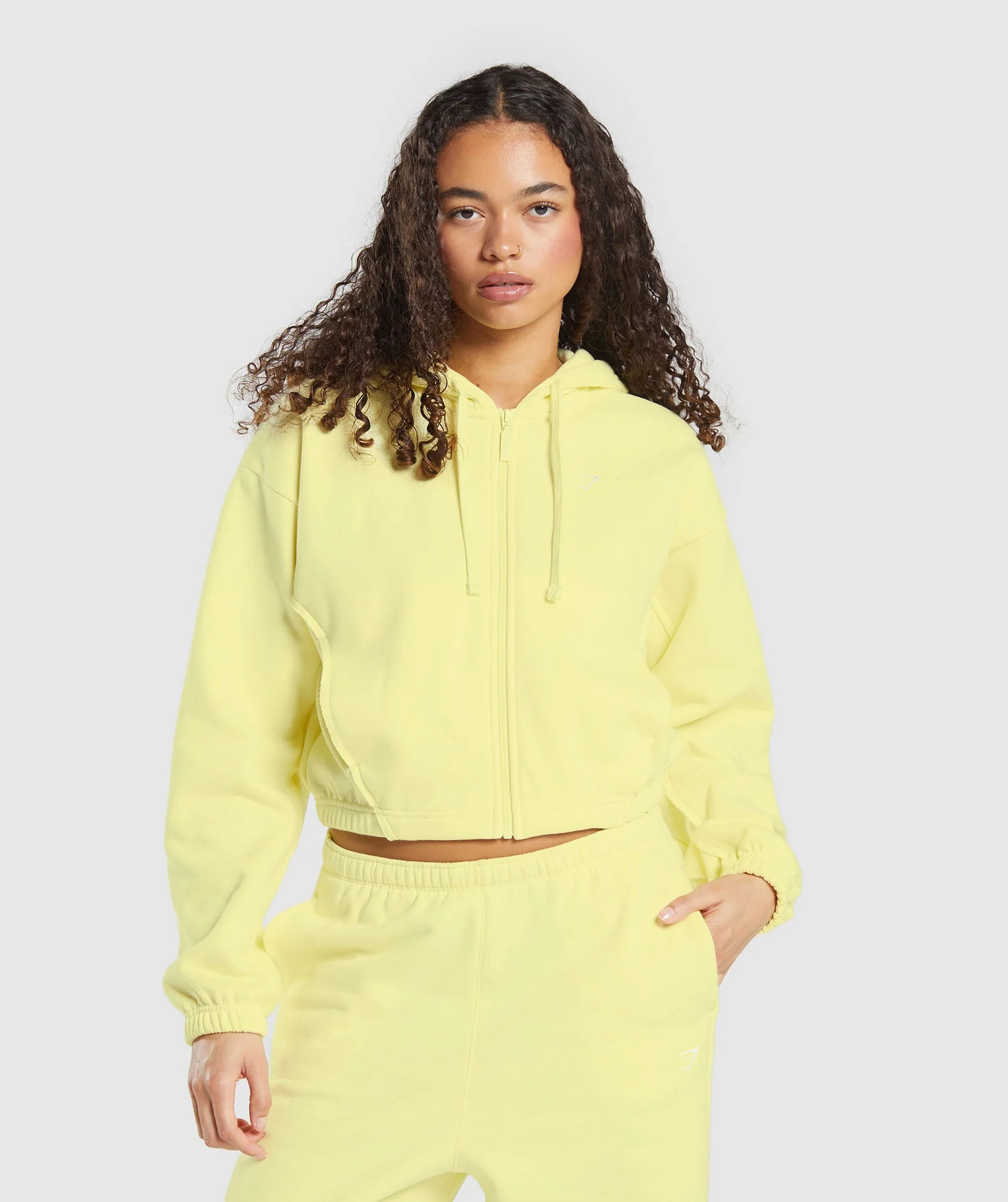 Gymshark Fleece Zip Hoodie - Refresh Yellow | Gymshark CA