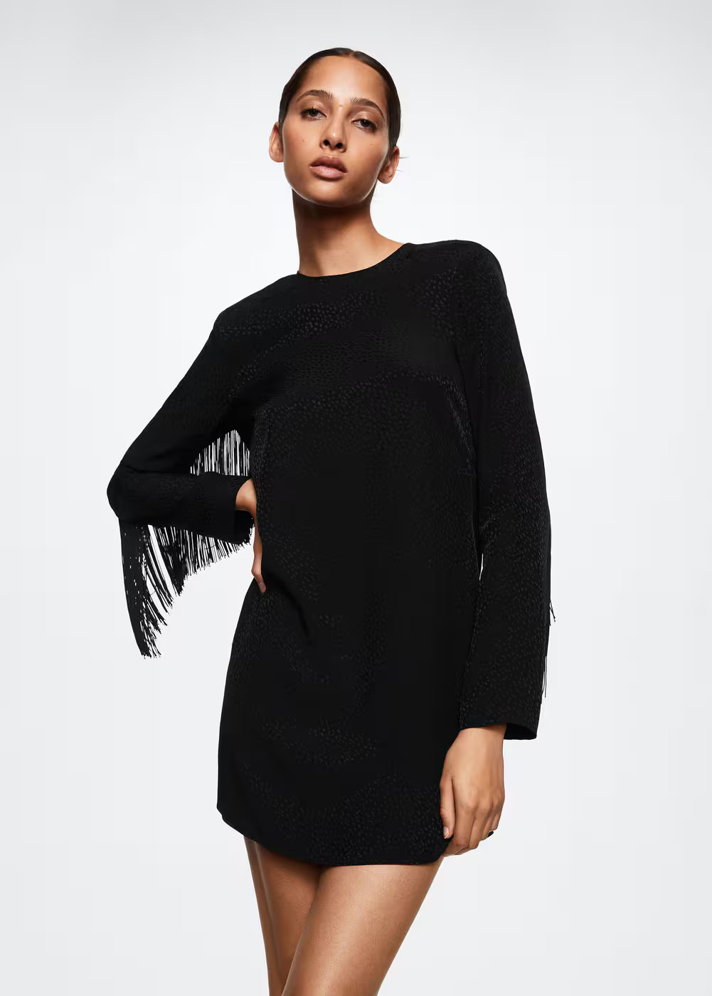Flowy fringed dress -  Women | Mango USA | MANGO (US)