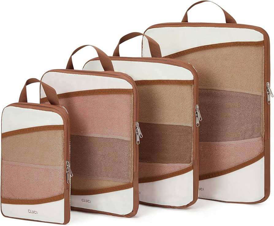 Compression Packing Cubes for Travel,CLUCI 7 Set/4 Set Travel Essentials,Organizer Bags for Lugga... | Amazon (US)