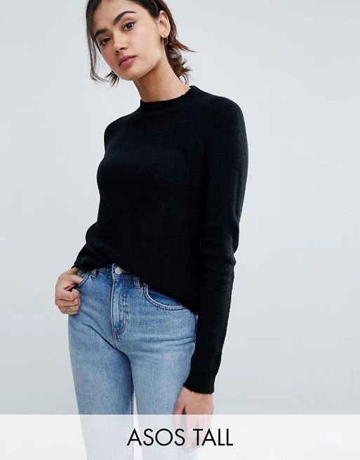 ASOS TALL Sweater In Fluffy Yarn With Crew Neck | ASOS US