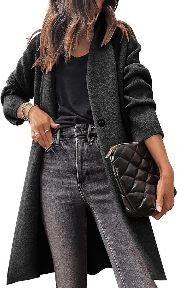 Prinbara Womens Fuzzy Cardigan Open Front Long Sleeve Single Button Fleece Sweaters Jacket Trendy... | Amazon (US)