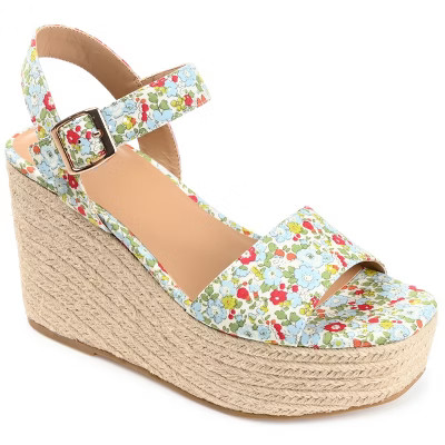 Journee Collection Womens Pearrl Tru Comfort Foam Wedge Heel Espadrille Sandals | Target