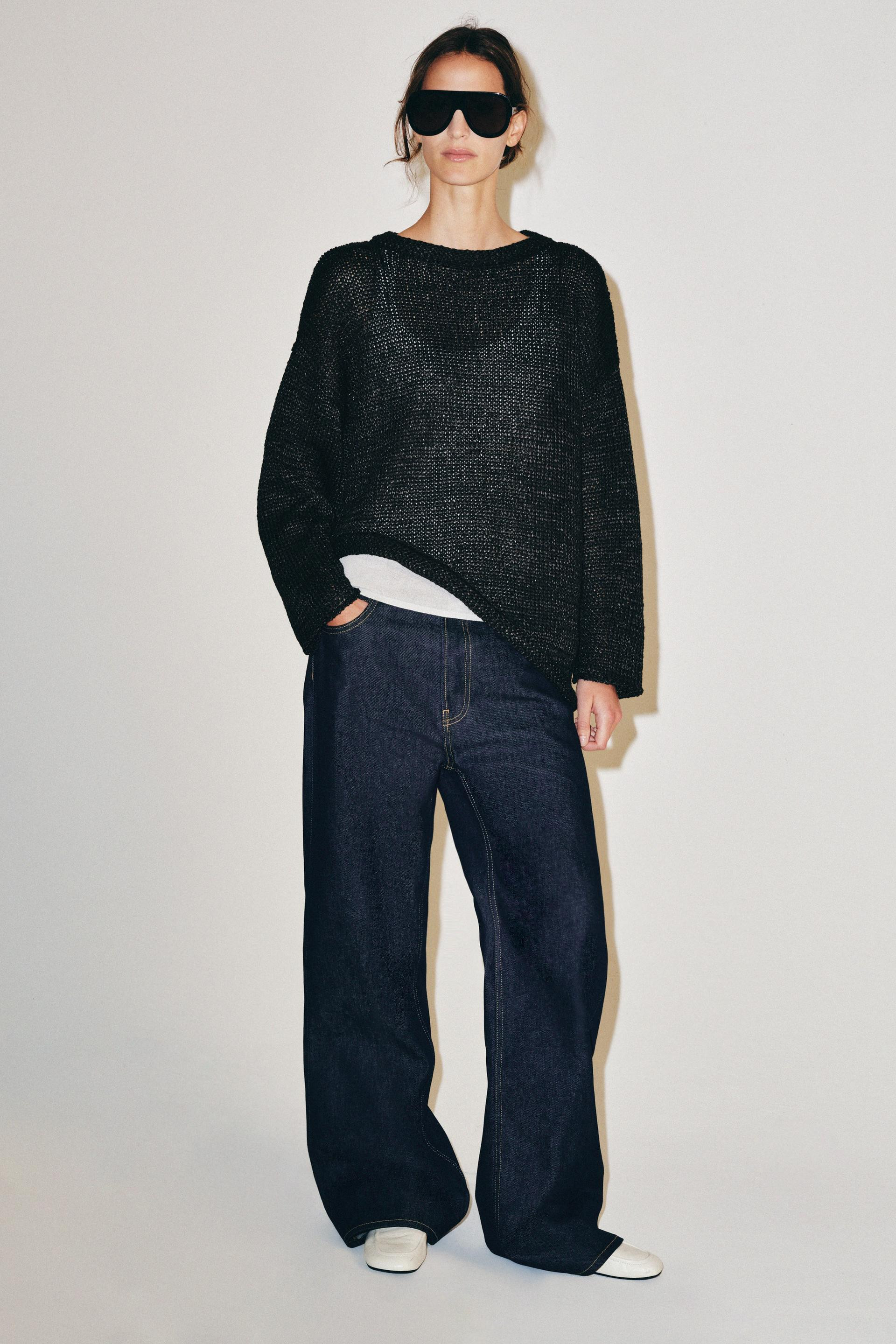 Zara - Asymmetric Knit Jumper - Ecru / Beige - M - Woman | Zara US