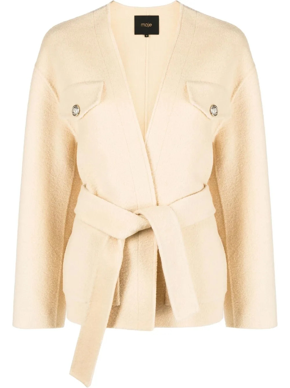 belted wrap-style jacket | Farfetch Global