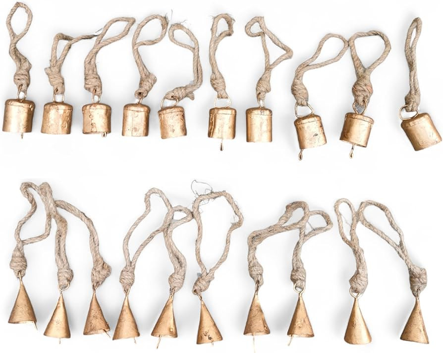Set of 20 Pieces Bells For Crafts Christmas Bells Small Bells Brass bells Vintage Rustic Chime Ji... | Amazon (US)