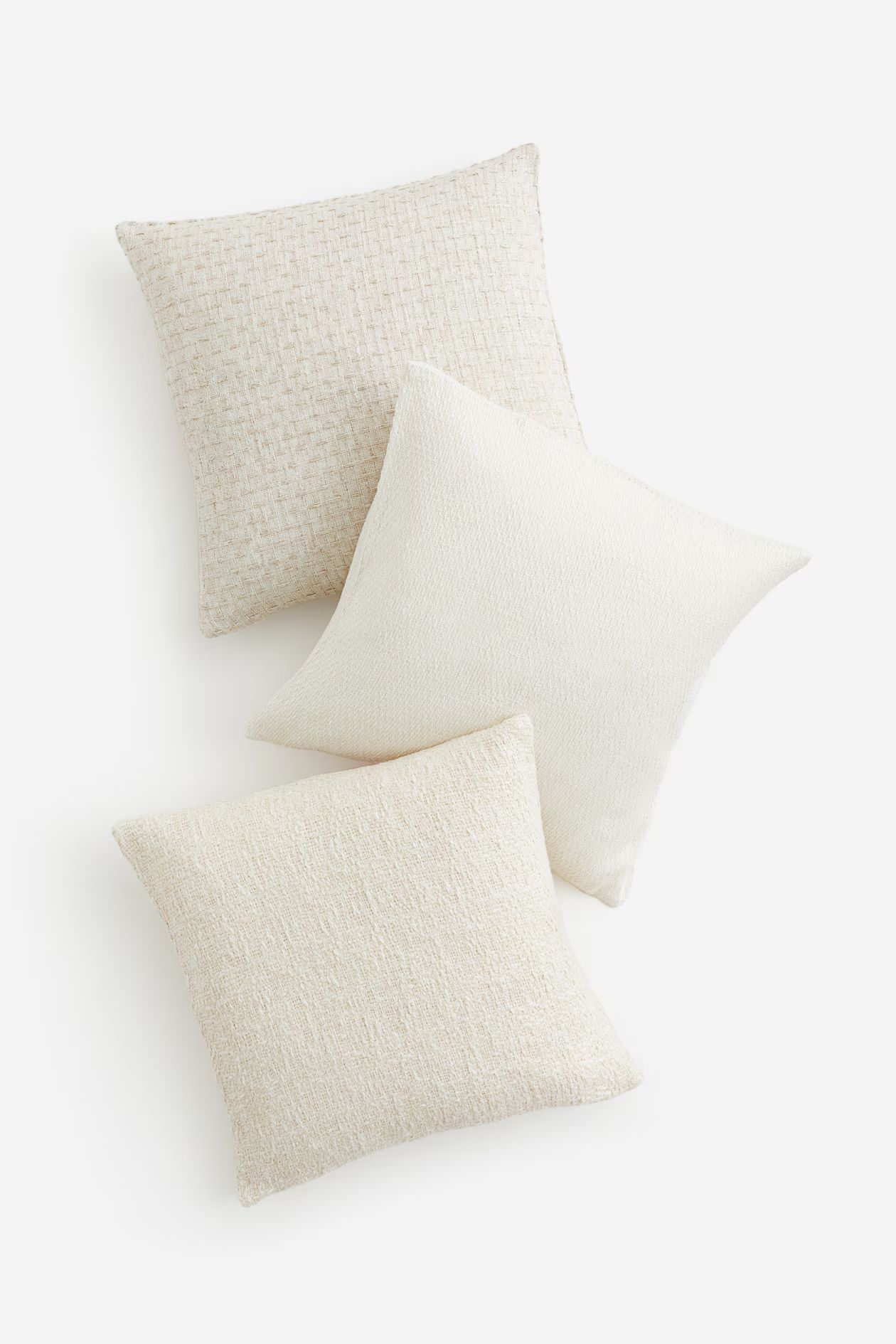 3-pack Textured-weave Cushion Covers - Light beige - Home All | H&M US | H&M (US + CA)