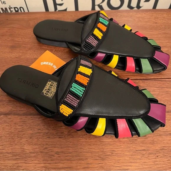 FARM Rio Rainbow Beaded Mule NWOB | Poshmark