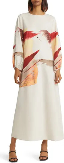 Painted Sunset Long Sleeve Maxi Dress | Nordstrom