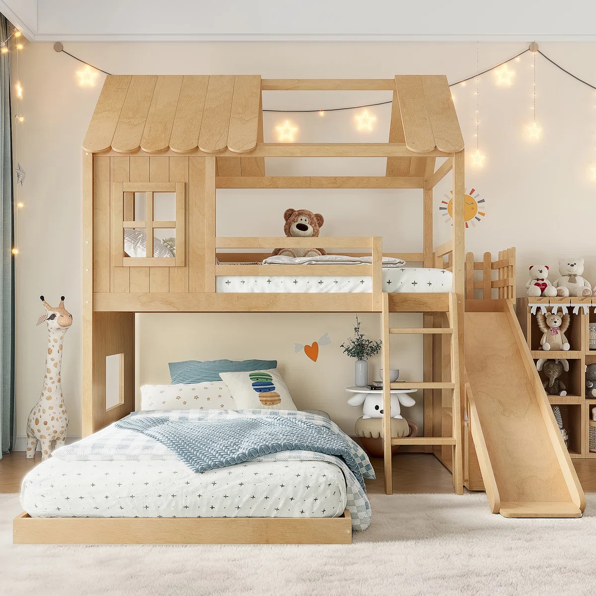 Not me redesigning my whole kid’s room at 2am because of Wayfair Black Friday in July 😭✨ these beds are TOO good. Twin over full bunk beds with trundle = sleepovers solved. Built-in wardrobe = clutter gone. Storage staircase + shelves = everything finally organized.

And the LED lights?? It’s giving cozy bedtime routine, storytime vibes, calm little sanctuary 🛏️💡

Plus those wooden bunk beds with slides… fun AND functional. Honestly the ultimate kids room upgrade without overspending 🤍

#WayfairFinds #BlackFridayInJuly #KidsRoomMakeover #BunkBedStyle #KidsFurniture #MomLifeHacks #HomeDeals #AffordableDecor #KidsRoomGoals #LTKHome #LTKDeals #CozyHomeVibes #ModernKidsRoom #SmartStorage #RoomRefresh 

 #LTKSeasonal #LTKHome #LTKSaleAlert
