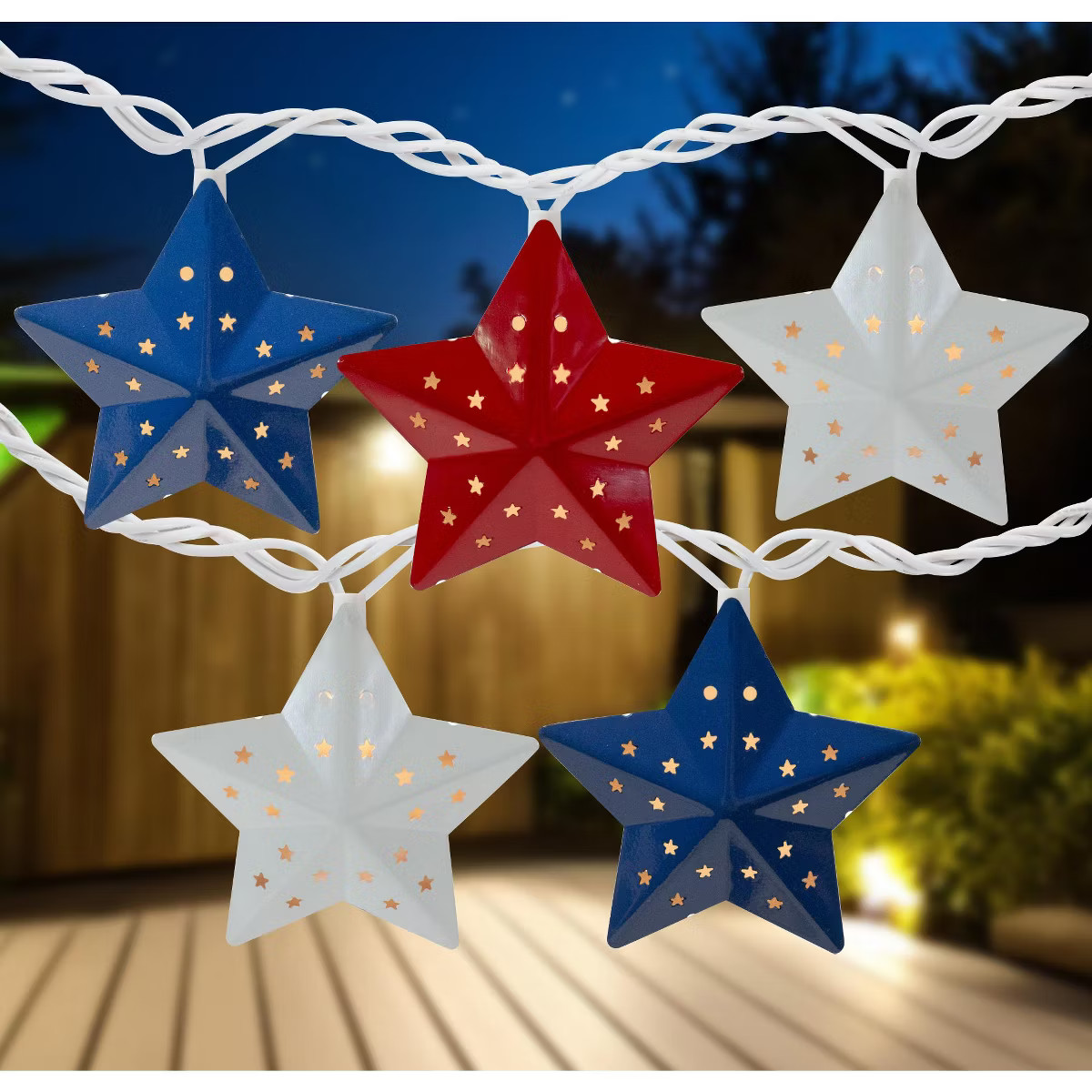 Northlight 10-Count Red and Blue Fourth of July Star String Light Set, 7.25ft White Wire | Target