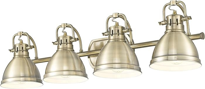 Duncan 4-Light Bath Vanity in Aged Brass with Aged Brass | Amazon (US)