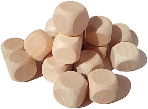 100 Pcs Blank Wooden Dice Unfinished Square Blocks 6 Sided Wood Cubes with Rounded Corners for DI... | Amazon (US)
