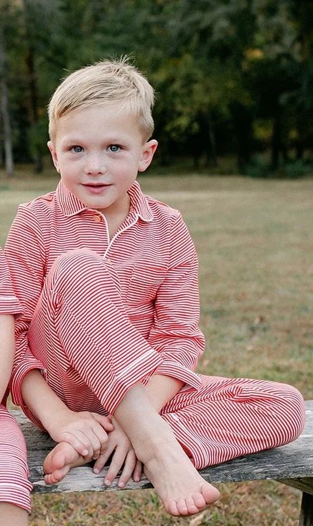 Carlisle Loungewear Set - Red/White Stripe | Little Paper Kids (US)