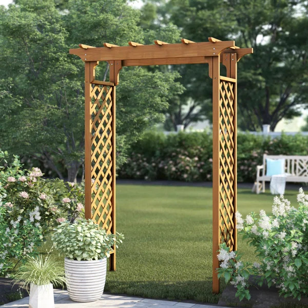 Charlemont Deluxe 60" W x 31.5" D Wood Arbor | Wayfair North America