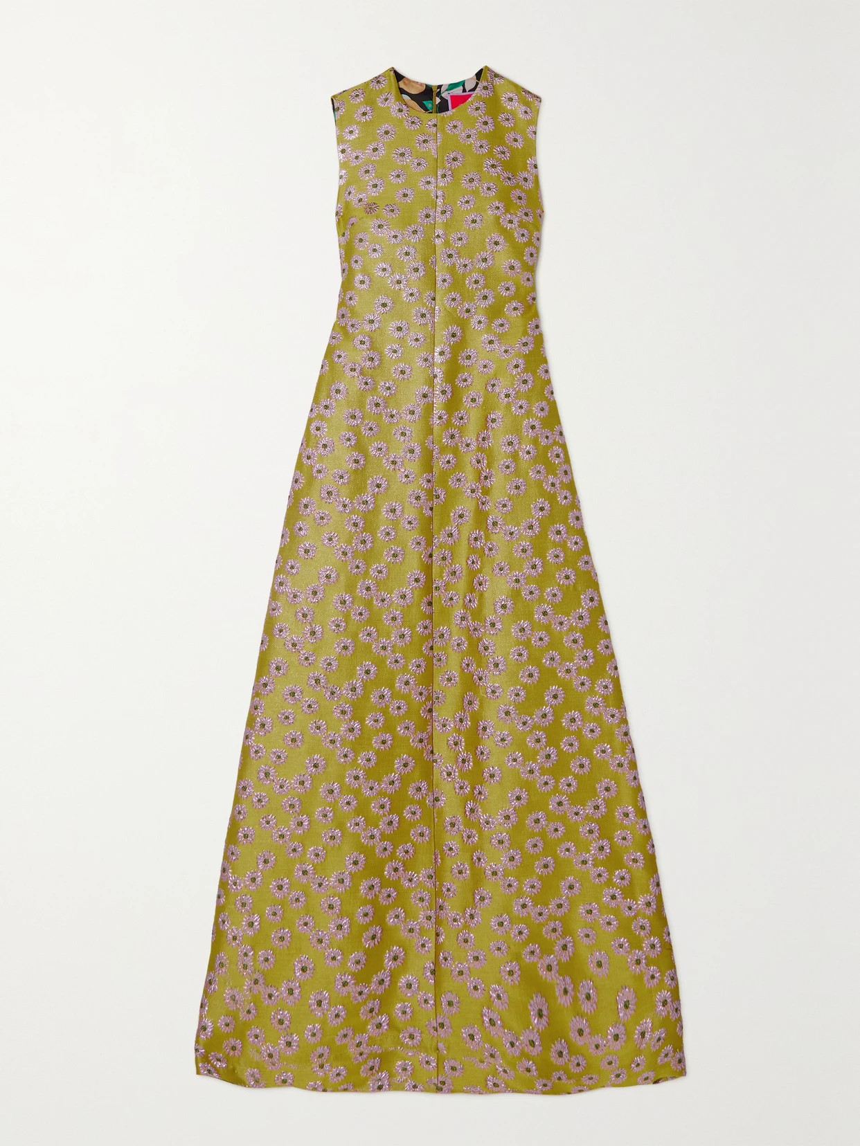 La DoubleJ - Cleopatra Embroidered Jacquard Maxi Dress - Yellow | NET-A-PORTER (US)
