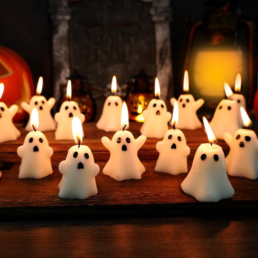 21 PCS Halloween Ghost Candles Spooky Candles White Floating Candles Halloween Decorative Tableto... | Amazon (US)
