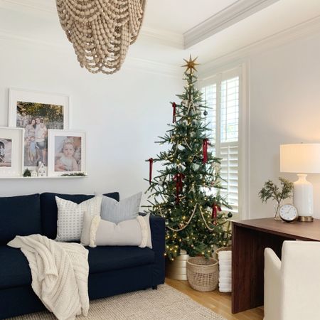Cozy Christmas, Christmas tree, ribbon, Norfolk pine, natural tree, Scandinavian 

#LTKSeasonal #LTKhome #LTKHoliday