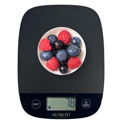NUTRI FIT Food Scale for Kitchen Scales Digital Weight Grams and Ounces, Baking Scale Accurate for Weight Loss, Cooking, Coffee, Keto Diet, Meal Prep, 0.1oz Ultra Slim Smart Tare Black | Amazon (US)
